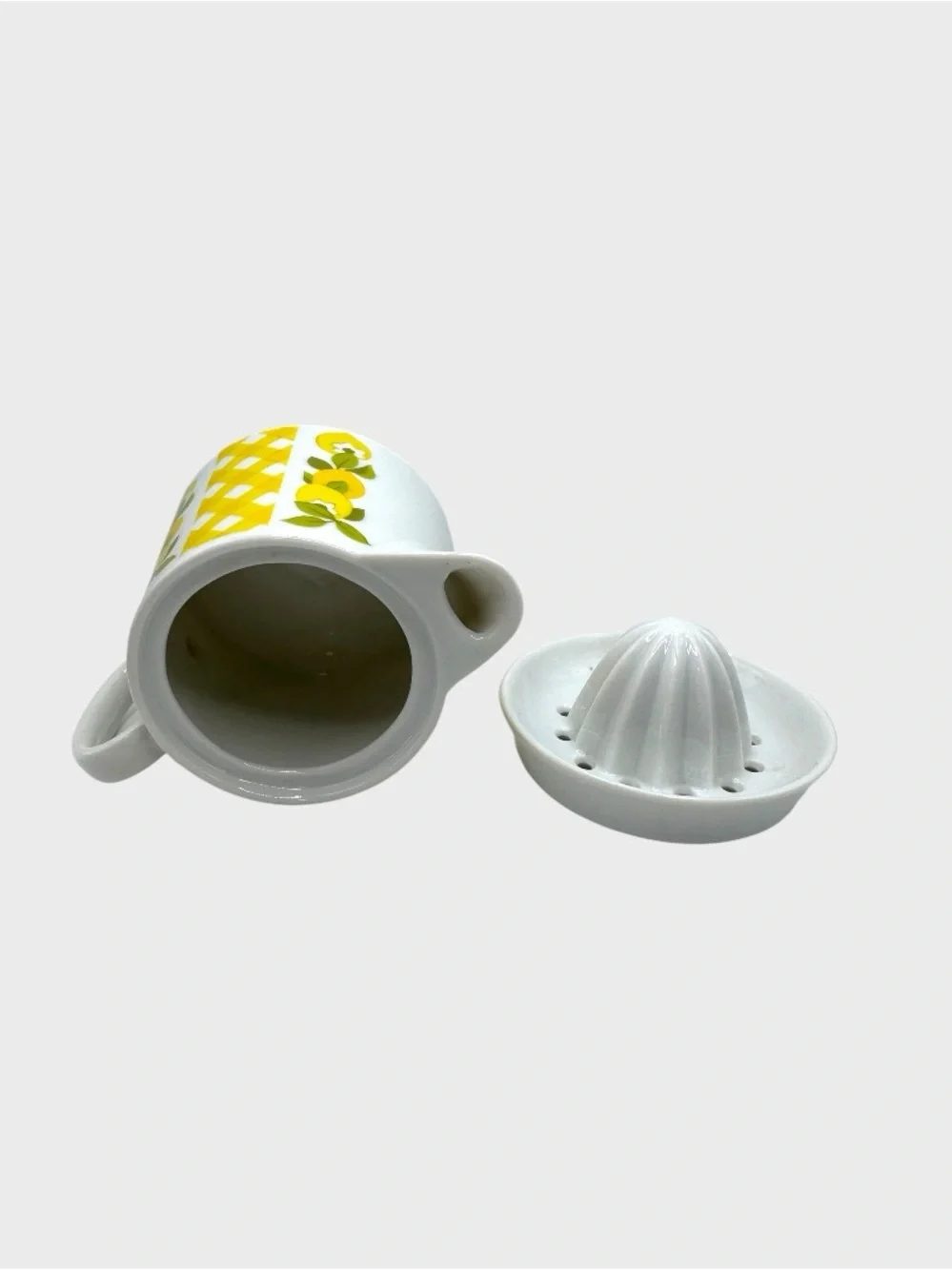 Vintage Small Lemon Ceramic Citrus Juicer Pitcher